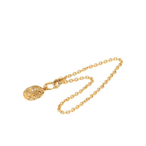 Pre-Loved Chanel Gold Plated Cut Out Logo Pendant Necklace - Picture 5 of 6